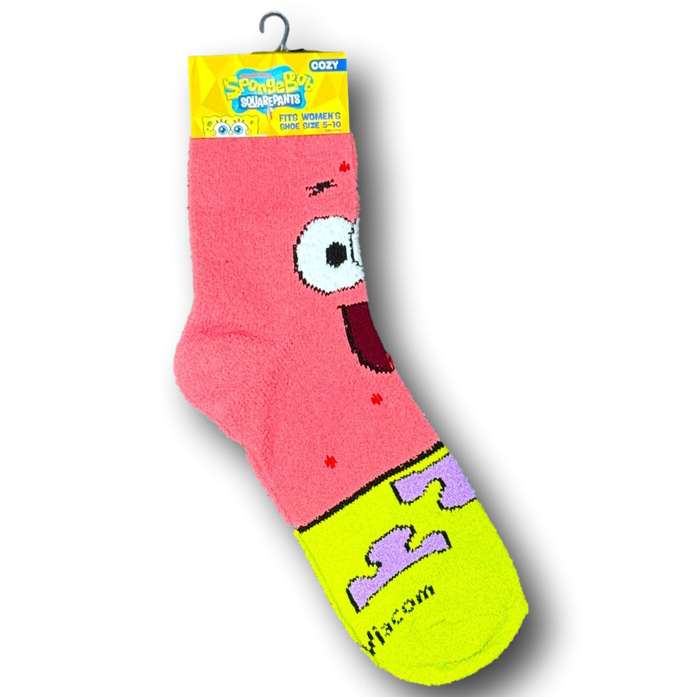 3/$20 Sponge Bob Square Pants Patrick Starfish Funny Novelty Cozy Socks - NWT